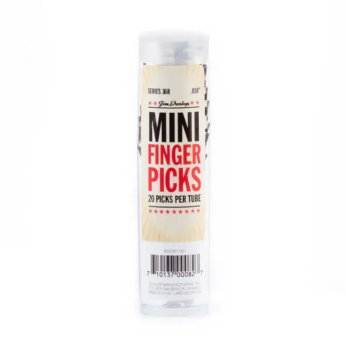 DUNLOP Pack de 20 médiators de doigt Nickel Silver Mini .018 (0,46 mm)