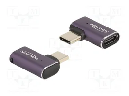 DELOCK Adaptateur USB C socle vers USB C prise 90° violet