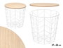 Giftdecor Table d'appoint Acier Plateau Bois Blanc 39x38 cm (Set de 6)
