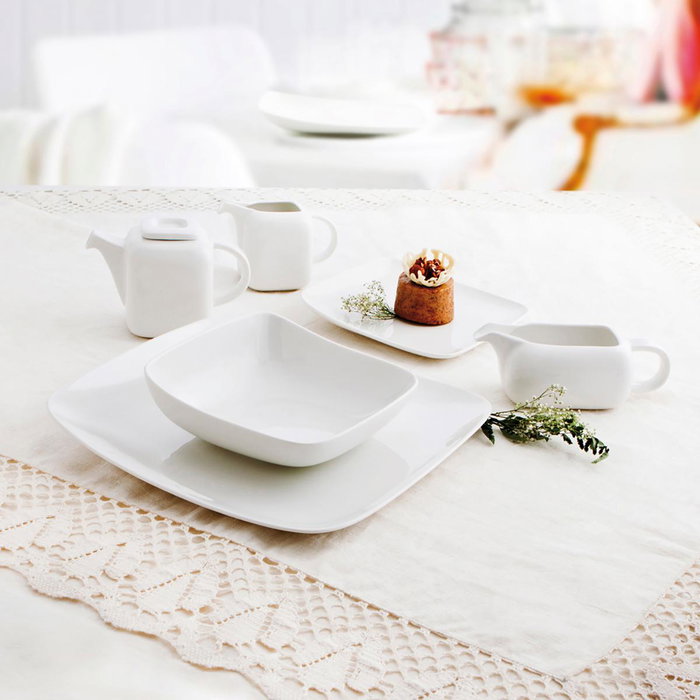Ariane Plato Llano Vital Square Porcelana Blanca 27x27 cm