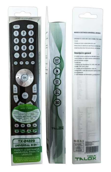 TALOX Télécommande Universelle LED/LCD TX-24229