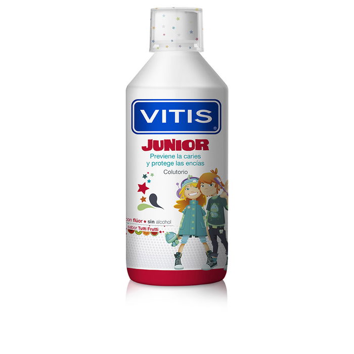 Vitis Bain de bouche JUNIOR Tutti Frutti 500 ml pour enfants dès 6 ans, protection caries et gencives Vitis Bain de bouche JUNIOR Tutti Frutti 500 ml pour enfants dès 6 ans, protection caries et gencives