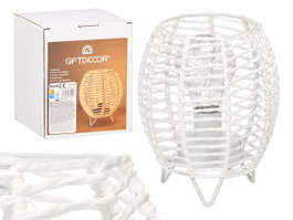 GIFTDECOR Lampe de table ronde en corde blanc