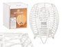 Giftdecor Lampe de Table Ronde en Corde Blanche 15x18 cm Métal Papier Piles AAA (Set de 12)