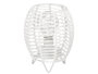 Giftdecor Lampe de Table Ronde en Corde Blanche 15x18 cm Métal Papier Piles AAA (Set de 12)