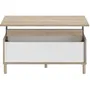 Parisot Table basse relevable MORPHOS - Blanc et chêne - Plateau relevable - 100.8 x 50 x 43.6 cm - Rectangulaire