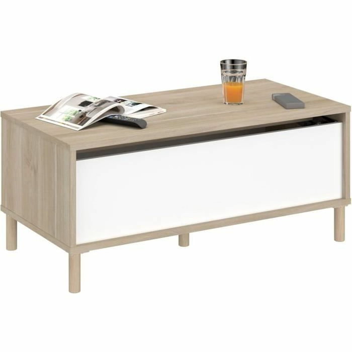 Parisot Table basse relevable MORPHOS Blanc et Chêne