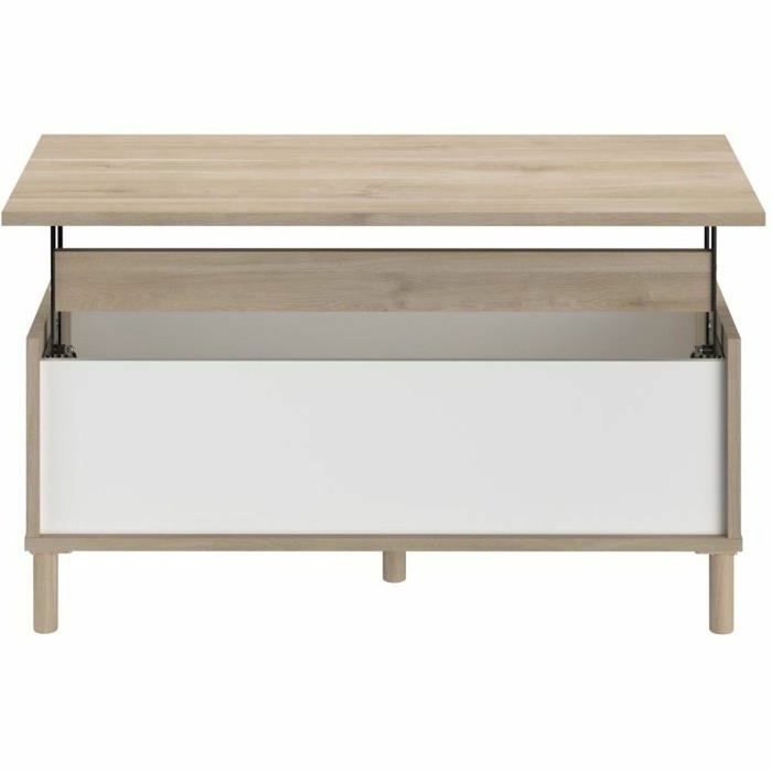 Parisot Table basse relevable MORPHOS Blanc et Chêne