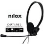 Nilox Casque Audio Supra-auriculaire avec Microphone Intégré, Filaire 3.5mm, Noir, 1.8m