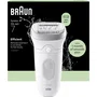 Braun SE7-011 Épilateur Électrique Femme Visage & Corps - 2 Modes, 40 Min Autonomie, Étanche - Blanc - Pour 1 Mois de Peau Douce