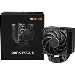 Be Quiet Dark Rock 5 - Refroidisseur CPU avec ventilateur Silent Wings 4 135 mm PWM, 6 caloducs, montage sans outil, compatible pâte thermique métal liquide, design élégant