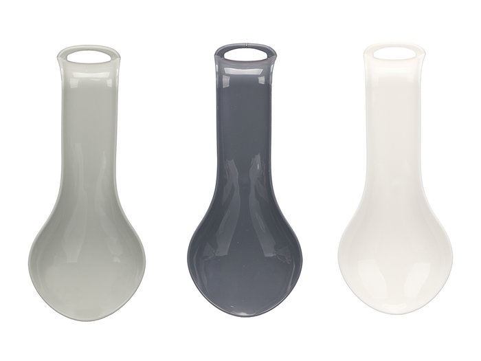 Kinvara Repose-cuillère en plastique assorti blanc gris argent 11x26x3 cm (Set de 48)