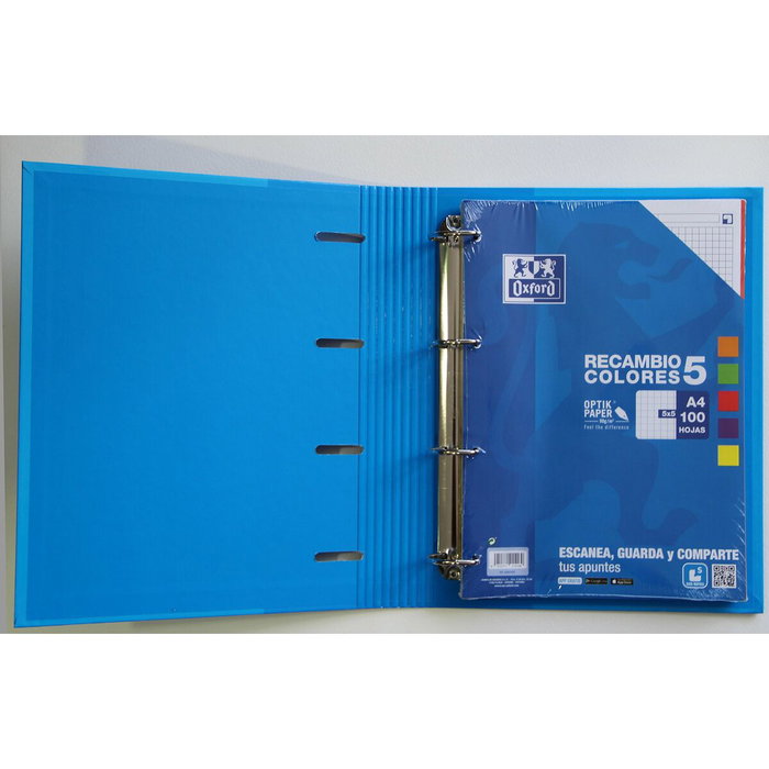 Reliure à anneaux Oxford EUROPEANBINDER Multicouleur A4+ (10 Unités)