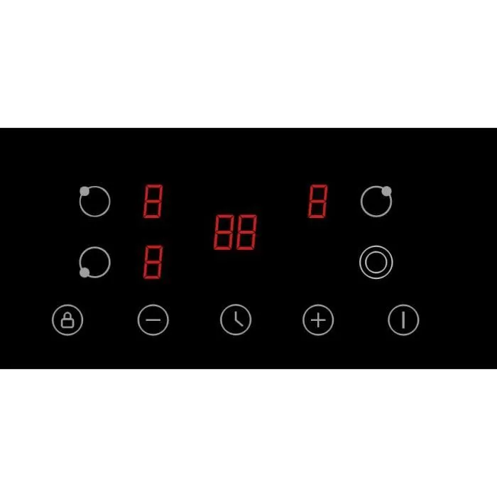 Oceanic OCEATV3Z60 Table de cuisson vitrocéramique 3 zones 5200W Noir, commandes sensitives, sécurité enfant, minuterie, L 56 cm x P 49 cm