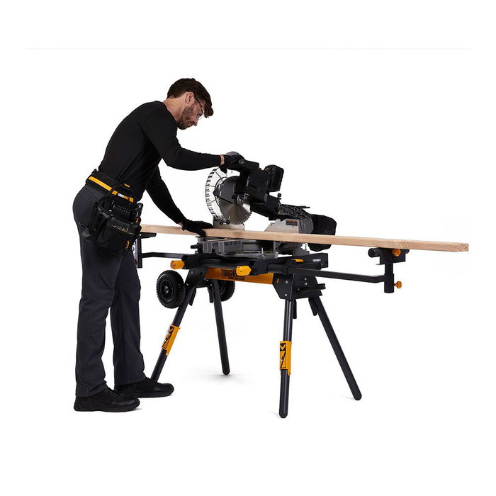 Toughbuilt Soporte Universal avec Roues pour Scie à Onglet, 195 cm