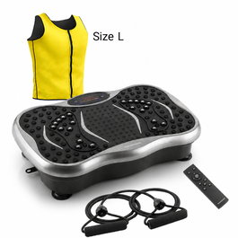 Pack plateforme vibrante avec haut-parleur, bandes élastiques, télécommande et gilet sauna homme L InnovaGoods