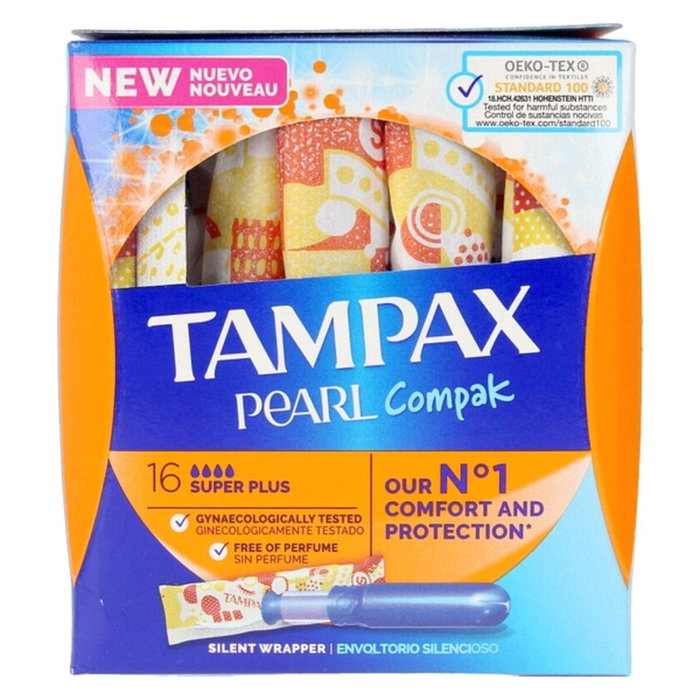 Tampax Pearl Compak Tampon Super Plus 16 unités