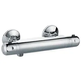 Edouard Rousseau Mitigeur thermostatique de douche Volga 2, classique, entrée chromée, bouton Ecostop, sécurité anti-brûlure, entraxe 150 mm