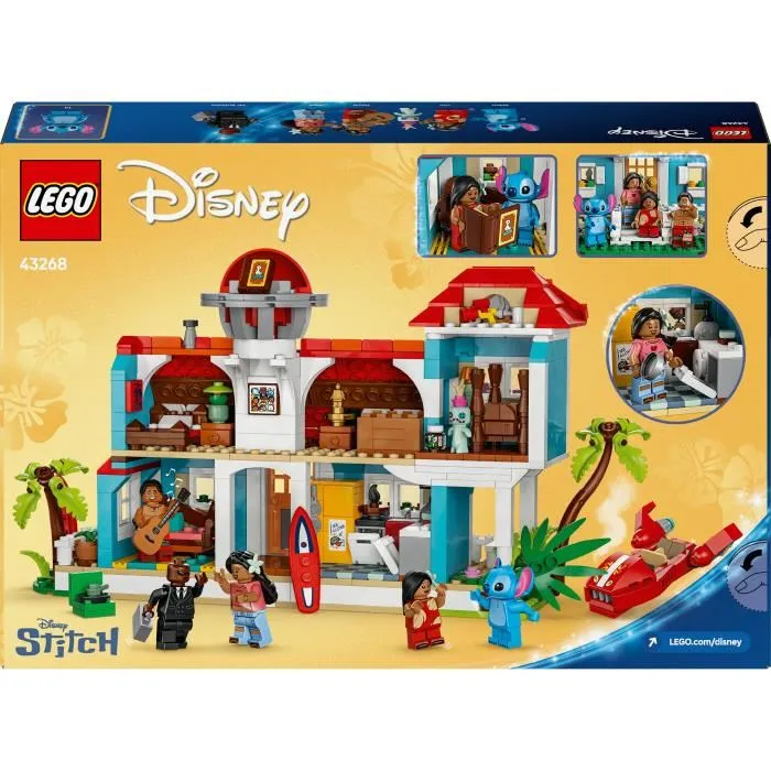 Lego Disney La Maison sur la Plage de Lilo et Stitch 43268 - Jeu de Construction pour Enfants et Fans avec Accessoires et 5 Minifigurines Lego Disney La Maison sur la Plage de Lilo et Stitch 43268 - Jeu de Construction pour Enfants et Fans avec Accessoires et 5 Minifigurines