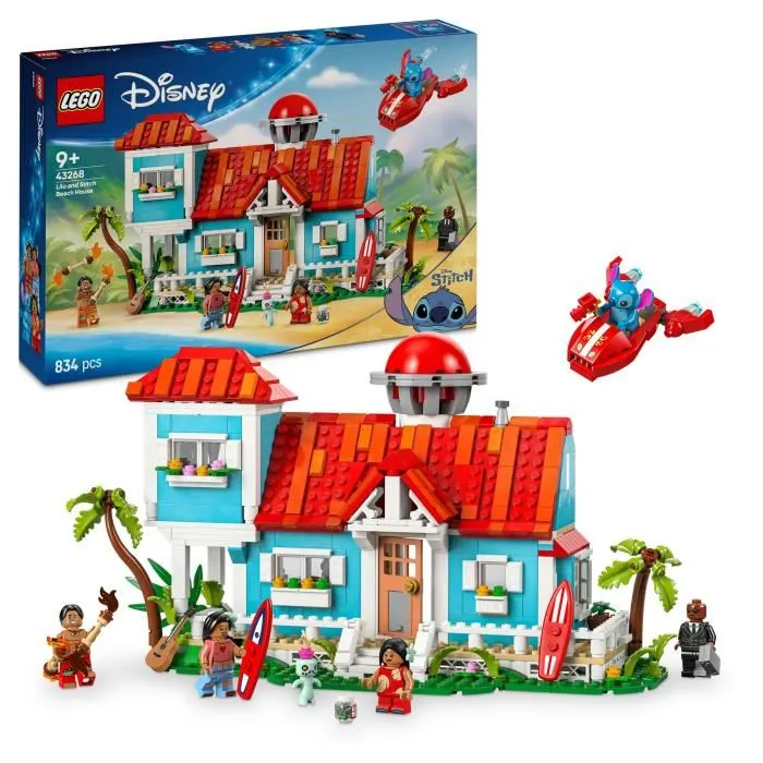 Lego Disney La Maison sur la Plage de Lilo et Stitch 43268 - Jeu de Construction pour Enfants et Fans avec Accessoires et 5 Minifigurines Lego Disney La Maison sur la Plage de Lilo et Stitch 43268 - Jeu de Construction pour Enfants et Fans avec Accessoires et 5 Minifigurines