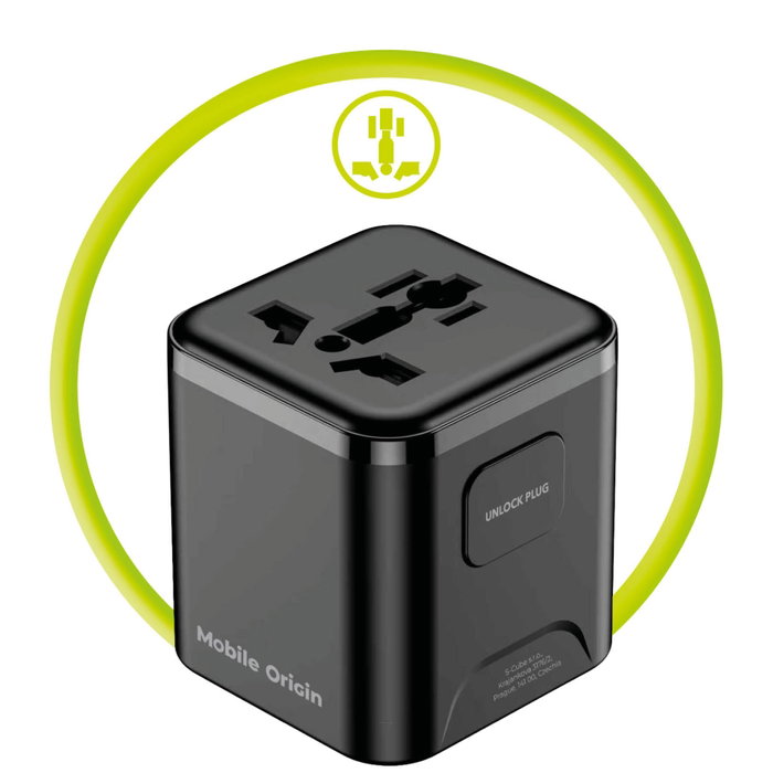 Mobile Origin PW30 Adaptateur de voyage universel EU/UK/US/AUS, noir