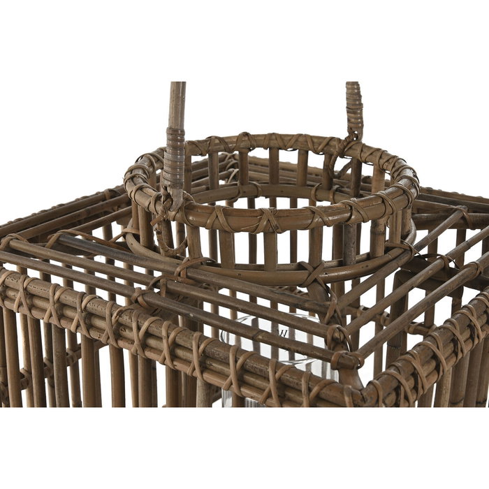 Home ESPRIT Bougeoir Esprit Naturel en Verre 35 x 35 x 35 cm