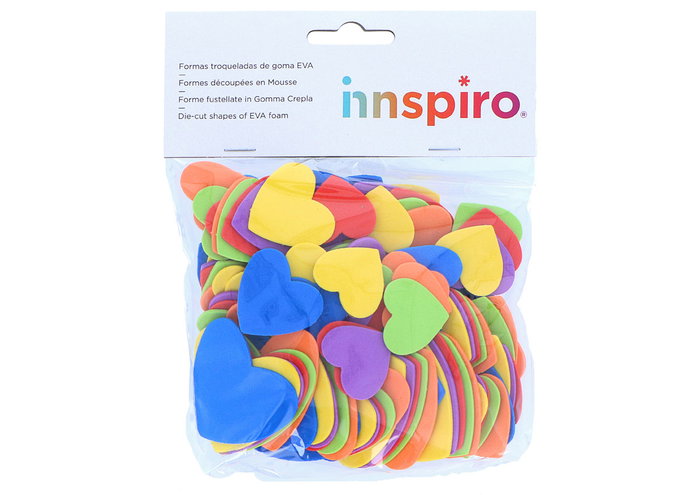 Innspiro Lot de 120 cœurs en mousse EVA - 25mm, 35mm et 47mm