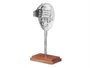 Giftdecor Figure Métal Main Bouche Argentée avec Support Bois 17x33x10 cm (Set de 6)