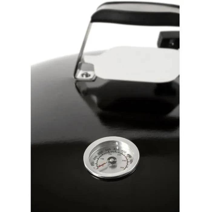 Fieldmann FZG 1016 Barbecue au charbon de bois - 57 cm avec grille chromée 53 cm, thermomètre et couvercle