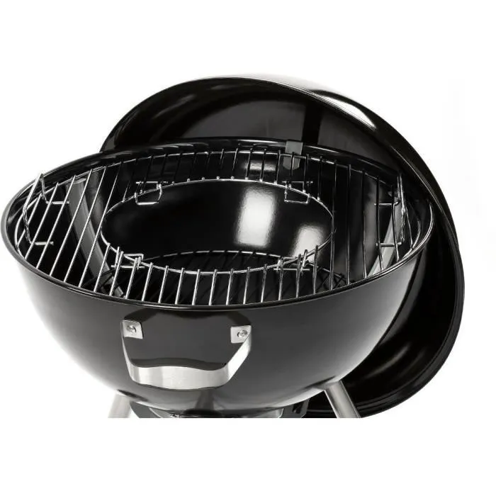 Fieldmann FZG 1016 Barbecue au charbon de bois - 57 cm avec grille chromée 53 cm, thermomètre et couvercle