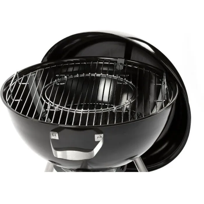 Fieldmann FZG 1016 Barbecue au charbon de bois - 57 cm avec grille chromée 53 cm, thermomètre et couvercle