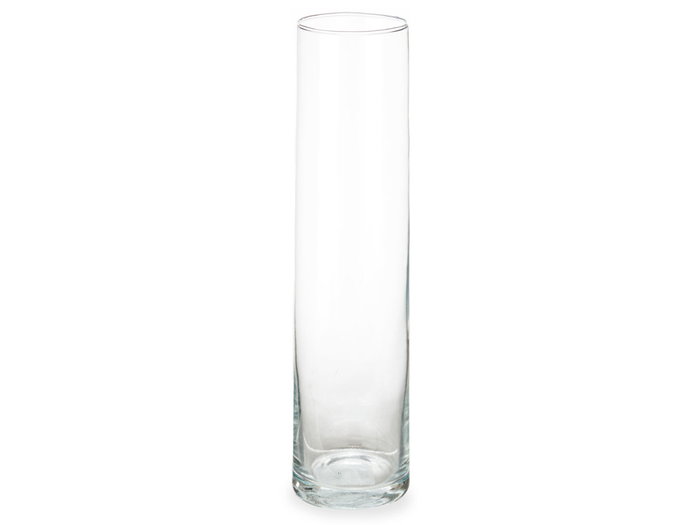 GIFTDECOR Vase Cylindrique en Verre Transparent 10cm x 40cm