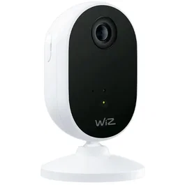WIZ Caméra de surveillance intérieure avec détection son et mouvement - Caméra Wi-Fi câblée avec audio bidirectionnel et vision nocturne