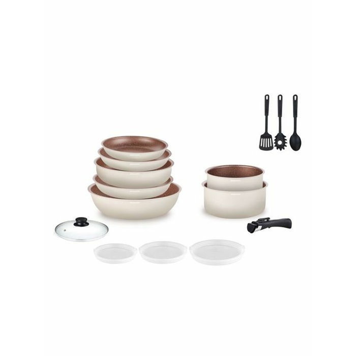 Arthur Martin Batterie de cuisine 18 pièces crème Arthur Martin Batterie de cuisine 18 pièces crème