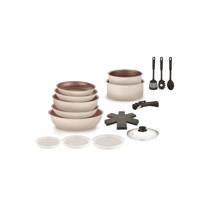 Arthur Martin Batterie de cuisine 18 pièces crème Arthur Martin Batterie de cuisine 18 pièces crème
