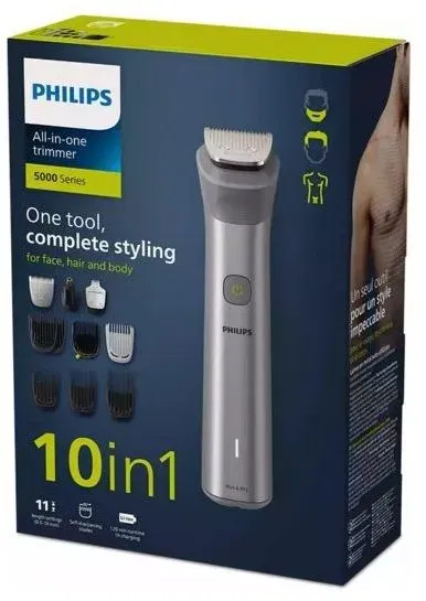 Philips MG5920/15 - Tondeuse à cheveux sans fil - Acier inoxydable - Autonomie 120 min - Avec 10 accessoires (tondeuse nez et oreilles inclus)