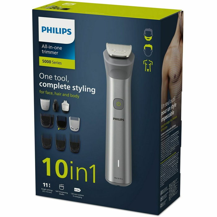 Philips MG5920/15 Tondeuse Multi-Usage Acier Inoxydable Gris Grey Philips MG5920/15 Tondeuse Multi-Usage Acier Inoxydable Gris Grey
