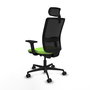 Piqueras Y Crespo Chaise de bureau Haches, mécanisme Sincro/Traslack, Pistacho/Noir