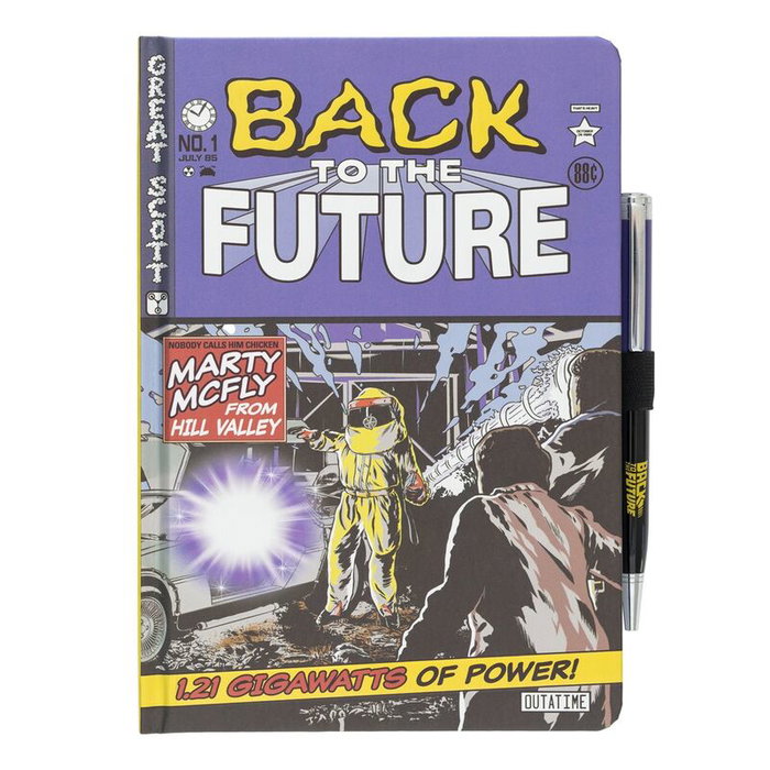 ERIK Carnet A5 premium Back to the Future - 96 pages avec couverture rigide, reliure collée, stylo assorti et poche intérieure ERIK Carnet A5 premium Back to the Future - 96 pages avec couverture rigide, reliure collée, stylo assorti et poche intérieure