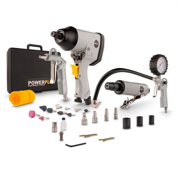 Powerplus Kit d'outils pneumatiques Premium 25 pièces Powerplus Kit d'outils pneumatiques Premium 25 pièces
