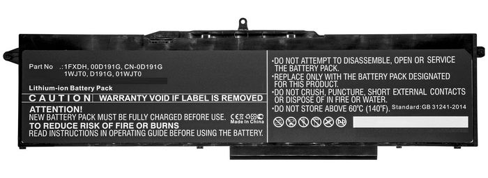 CoreParts Batterie pour Dell 99,33Wh 11,55V 8600mAh, Noir CoreParts Batterie pour Dell 99,33Wh 11,55V 8600mAh, Noir