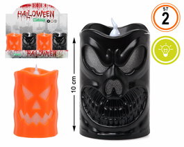 Atosa Bougie Citrouille 10x6 cm avec Lumière LED pour Halloween
