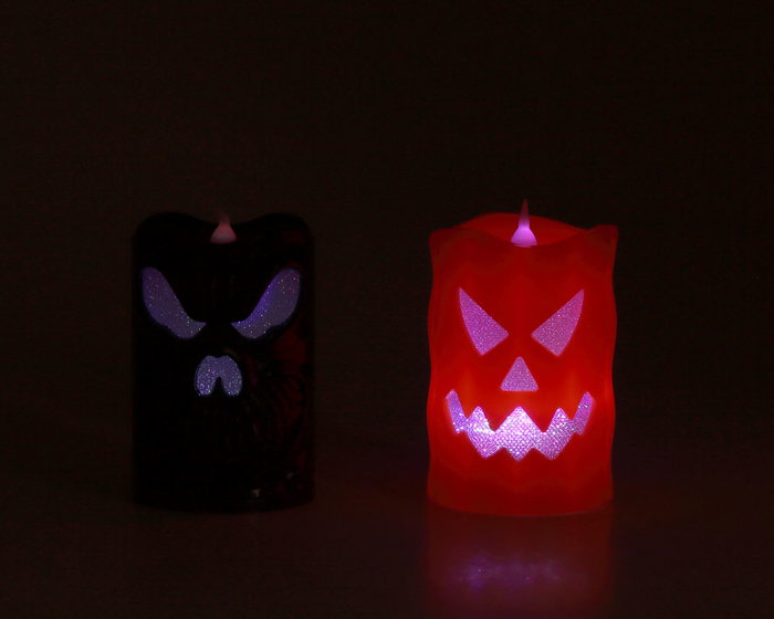 Atosa Bougie Citrouille 10x6 cm avec Lumière LED pour Halloween Atosa Bougie Citrouille 10x6 cm avec Lumière LED pour Halloween