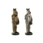 Home ESPRIT Figurine Décorative Zèbre Loft Doré Argenté (2 Unités)