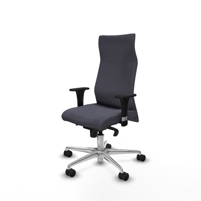 Piqueras Y Crespo Fauteuil de direction Albacete Gris foncé avec mécanisme synchrone et base aluminium