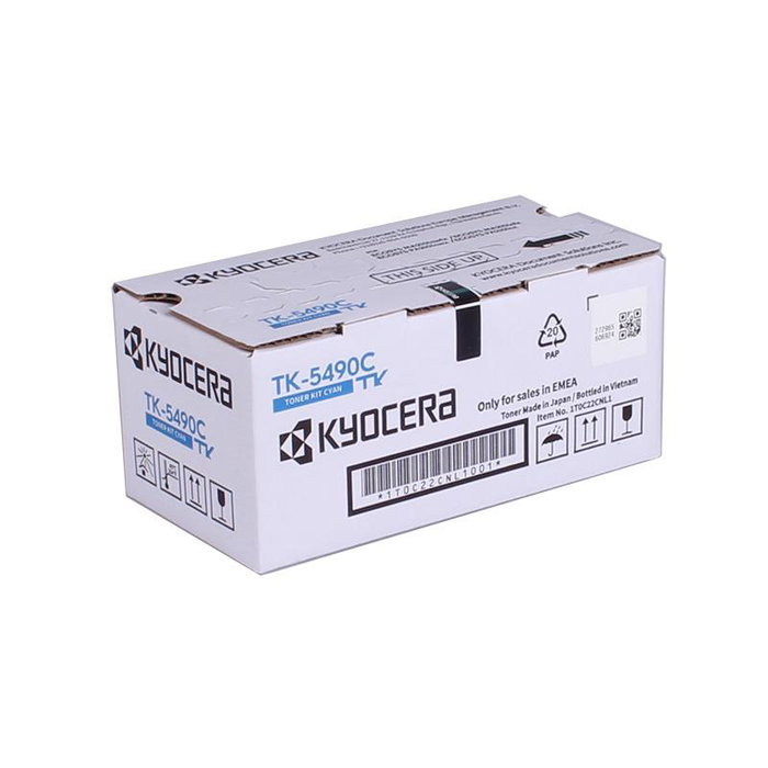 Kyocera Cartouche de Toner Cyan TK-5490C (Kit, Référence 1T0C22CNL1) pour Imprimantes