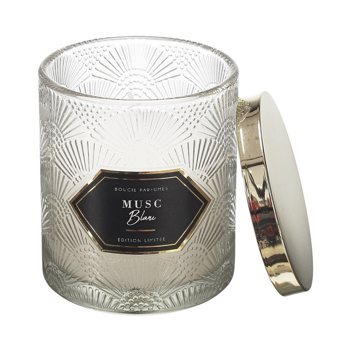 Home Deco Factory Bougie Parfumée en Verre Décoré