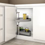 Emuca jeu de plateaux rotatifs Shelvo 1/2 lune, pour module de 900mm, plastique et aluminium, Gris