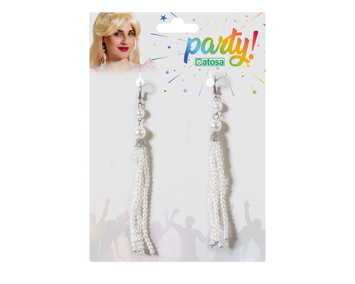 Boucles d'oreilles longues en perles avec cascade tressée Boucles d'oreilles longues en perles avec cascade tressée