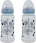 Disney Baby Lot de 2 Biberons Collector Mickey 360 ml avec Tétine en Silicone à 3 Positions Débit